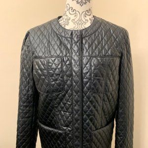 Club Monaco Women Quilted Pleather Jacket